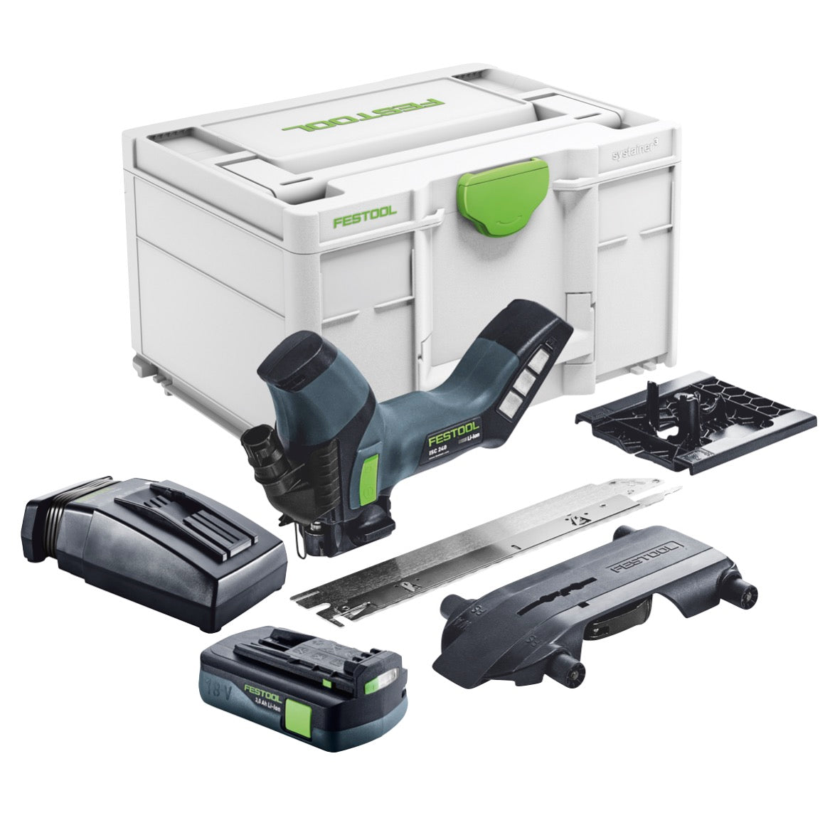 Seghetto a batteria Festool ISC 240 EB-Basic 18 V 240 mm + 1x batteria 3,0 Ah + caricabatterie + Systainer