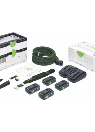 Festool CTLC SYS HPC 4,0 I-Plus Akku Absaugmobil 36 V ( 2x 18 V ) Staubkl. L ( 576944 ) + 4x Akku 4,0 Ah + Ladegerät + Systainer - Toolbrothers