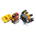 DeWalt DCS 575 T2 Sega circolare manuale a batteria 54 V FlexVolt 190 mm Brushless + 2x batteria 6,0 Ah + caricabatterie