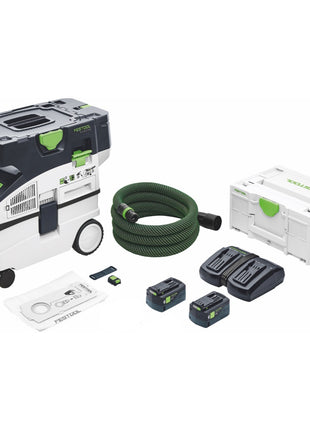 Festool CTMC MIDI I-Basic Akku Absaugmobil 36 V ( 2x 18 V ) Staubkl. M + 2x Akku 5,0 Ah + Doppelladegerät + Systainer - Toolbrothers