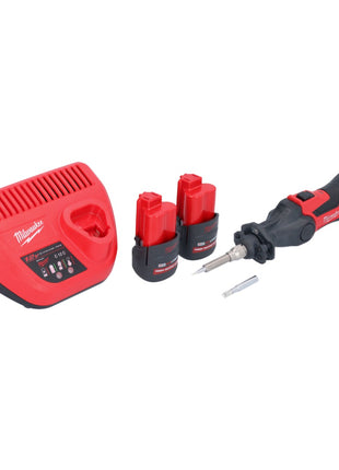 Milwaukee M12 SI-252 Akku Lötkolben 12 V 400 °C + 2x Akku 2,5 Ah + Ladegerät - Toolbrothers