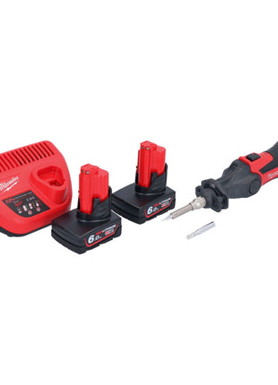 Milwaukee M12 SI-602 Akku Lötkolben 12 V 400 °C + 2x Akku 6,0 Ah + Ladegerät - Toolbrothers