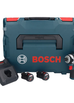 Bosch GDR 12V-105 Professional Akku Drehschlagschrauber 12 V 105 Nm 1/4" ( 06019A6977 ) + 2x Akku 2,0 Ah + Ladegerät + L-Boxx - Toolbrothers