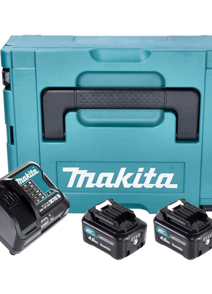 Kit source d'alimentation Makita (197641-2) 2x batterie BL 1041 B 12 V max. 4,0 Ah CXT + chargeur DC 10 SB + Makpac