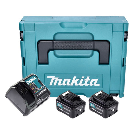 Kit de fuente de alimentación Makita (197641-2) 2x batería BL 1041 B 12 V máx. 4,0 Ah CXT + cargador DC 10 SB + Makpac