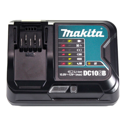 Kit alimentatore Makita 4x BL 1041 B batteria 12 V max. 4,0 Ah CXT ( 4x 197406-2 ) + caricabatteria DC 10 SB ( 197363-4 ) + Makpac