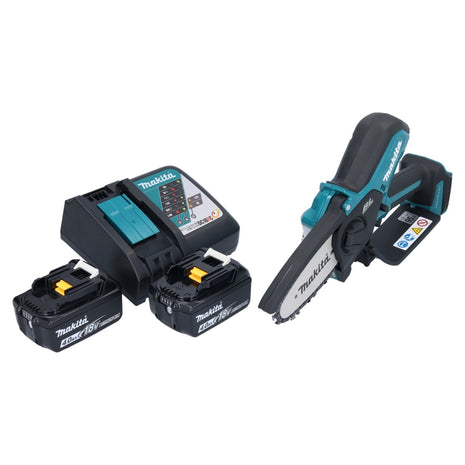 Sierra de podar a batería Makita DUC 101 RM 18 V 10 cm sin escobillas + 2x baterías 4,0 Ah + cargador