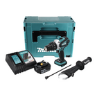 Makita DHP 458 RF1J Akku Schlagbohrschrauber 18 V 91 Nm + 1x Akku 3,0 Ah + Ladegerät + Makpac - Toolbrothers