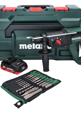 Metabo KH 18 LTX 24 Akku Kombihammer 18 V 2,1 J SDS plus + 1x Akku 4,0 Ah + 10 tlg. Bohrer und Meißel Set + metaBOX - ohne Ladegerät - Toolbrothers