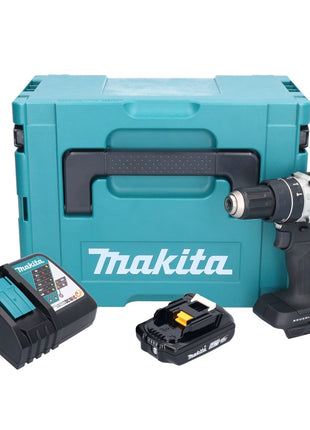 Makita DHP 484 RA1JB Perceuse-visseuse à percussion sans fil 18 V 54 Nm Brushless noir + 1x batterie 2,0 Ah + chargeur + Makpac