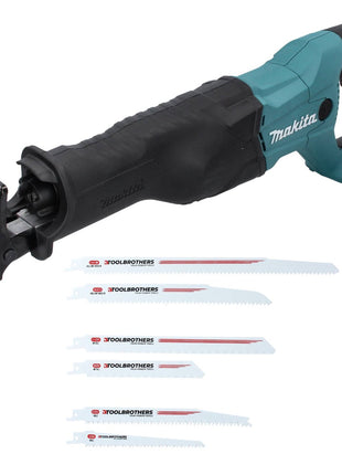 Toolbrothers SAWFISH Reciprosägen-Set 6-tlg. + Makita DJR 186 Z Akku Reciprosäge Säbelsäge 18 V Solo - ohne Akku, ohne Ladegerät - Toolbrothers