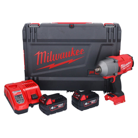 Milwaukee M18 ONEFHIWF12-402X Llave de impacto inalámbrica 18 V 1356 Nm 1/2" sin escobillas + 2x batería 4,0 Ah + cargador + caja HD