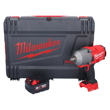 Milwaukee M18 ONEFHIWF12-501X Llave de impacto inalámbrica 18 V 1356 Nm 1/2" sin escobillas + 1x batería 5,0 Ah + caja HD - sin cargador