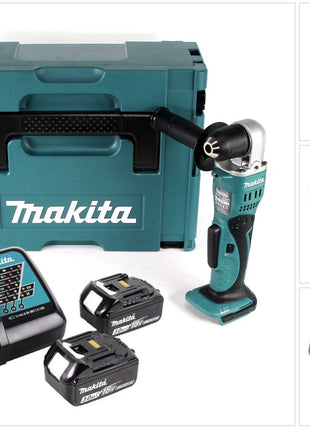 Makita BDA 351 RFJ Akku Winkelbohrmaschine 18 V 13,5Nm + 2x Akku 3,0Ah + Ladegerät + Makpac - Toolbrothers