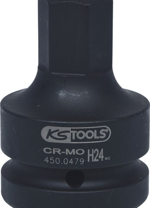 KS TOOLS 1" Kraft-Bit-Stecknuss Innensechskant, kurz, 24 mm ( 450.0479 ) - Toolbrothers