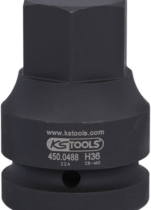 KS TOOLS 1" Kraft-Bit-Stecknuss Innensechskant, kurz, 36 mm ( 450.0488 ) - Toolbrothers