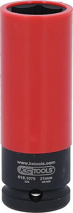 KS TOOLS 1/2" Alu-Felgen Kraft-Stecknuss robust, lang, 21mm ( 515.1076 ) - Toolbrothers
