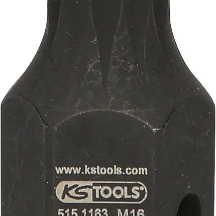 KS TOOLS 1/2" DUODRIVE Spezial-Kraft-Bit-Stecknuss XZN, M16,43mm kurz ( 515.1163 ) - Toolbrothers