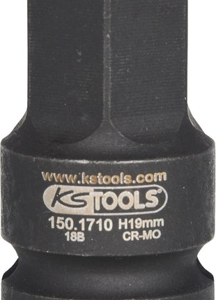 KS TOOLS 1/2" Kraft-Bit-Stecknuss, Innensechskant, 19mm ( 150.1710 ) - Toolbrothers