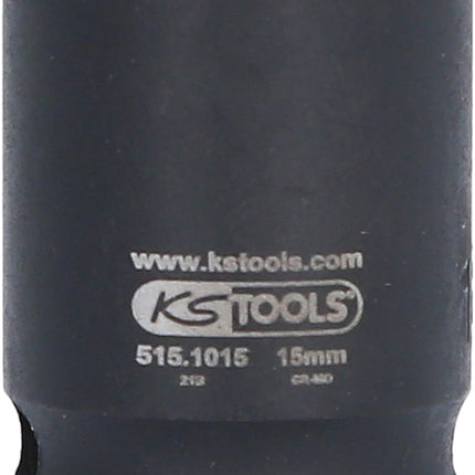 KS TOOLS 1/2" Sechskant-Kraft-Stecknuss, kurz, 15mm ( 515.1015 ) - Toolbrothers
