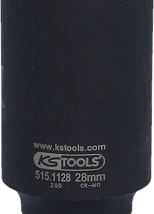 KS TOOLS 1/2" Sechskant-Kraft-Stecknuss, lang, 28mm ( 515.1128 ) - Toolbrothers