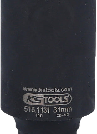 KS TOOLS 1/2" Sechskant-Kraft-Stecknuss, lang, 31mm ( 515.1131 ) - Toolbrothers