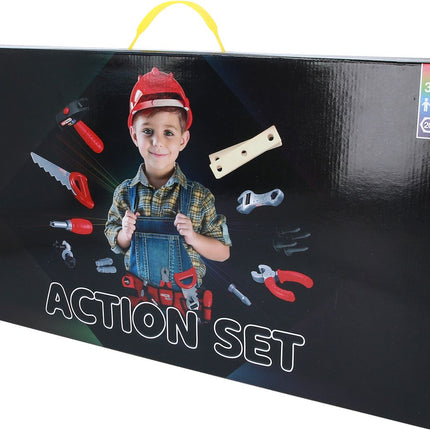 KS TOOLS Kinder Werkzeug-Satz mit Werkzeuggürtel, 20-tlg ( 100206 ) - Toolbrothers