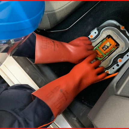 KS TOOLS Elektriker-Schutzhandschuh mit mechanischem Schutz, Größe 10, Klasse 2, rot ( 117.0075 ) - Toolbrothers