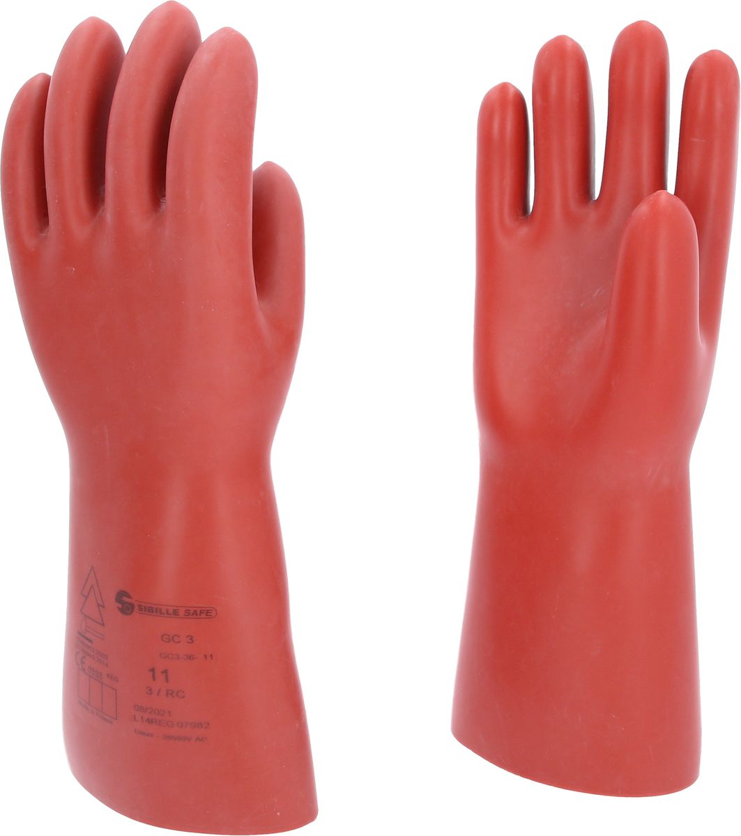 KS TOOLS Guanto di protezione da elettricista con protezione meccanica, taglia 11, classe 3, rosso ( 117.0079 )
