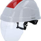 KS TOOLS Casco di protezione da lavoro con protezione per il viso, rosso ( 117.0137 )