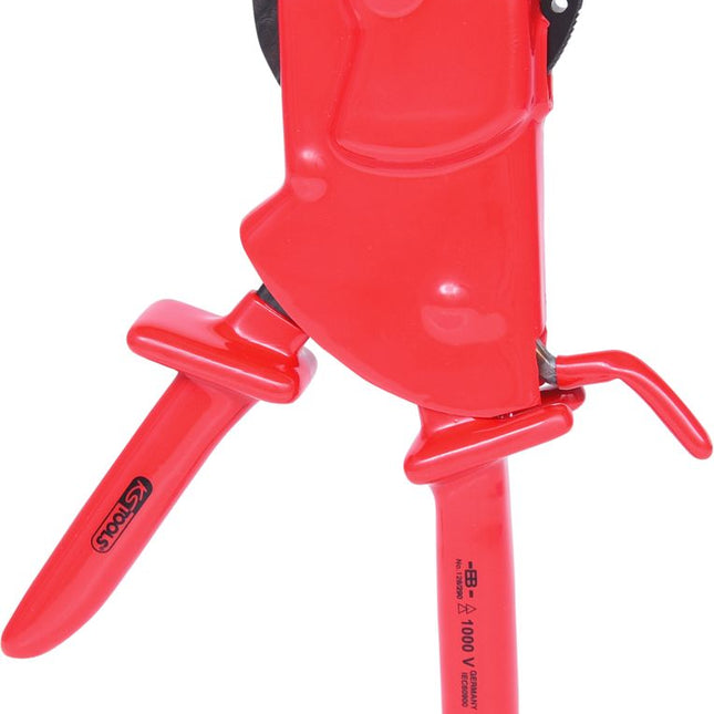 KS TOOLS Einhand-Ratschenkabelschere mit Schutzisolierung, 290mm ( 117.1245 ) - Toolbrothers