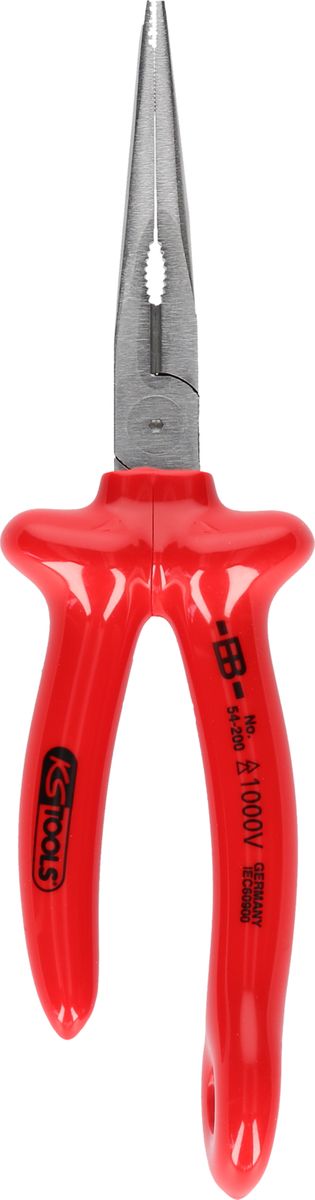 KS TOOLS 1000V Pinza a punte mezzotonde con occhiello di sicurezza per fune di sicurezza ( 117.2203 )