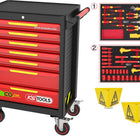 KS TOOLS ECOline Werkstattwagen mit 42 isolierten Werkzeugen für Hybrid- und Elektrofahrzeuge ( 117.6144 ) - Toolbrothers