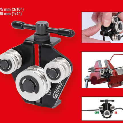 KS TOOLS Raddrizzatore/utensile di piegatura per tubi del freno, 4,75 mm (3/16') + 6,35 mm (1/4') ( 120.1004 )