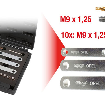 KS TOOLS Gewinde-Reparatursatz M9 x 1,25, 16-tlg ( 122.1300 ) - Toolbrothers