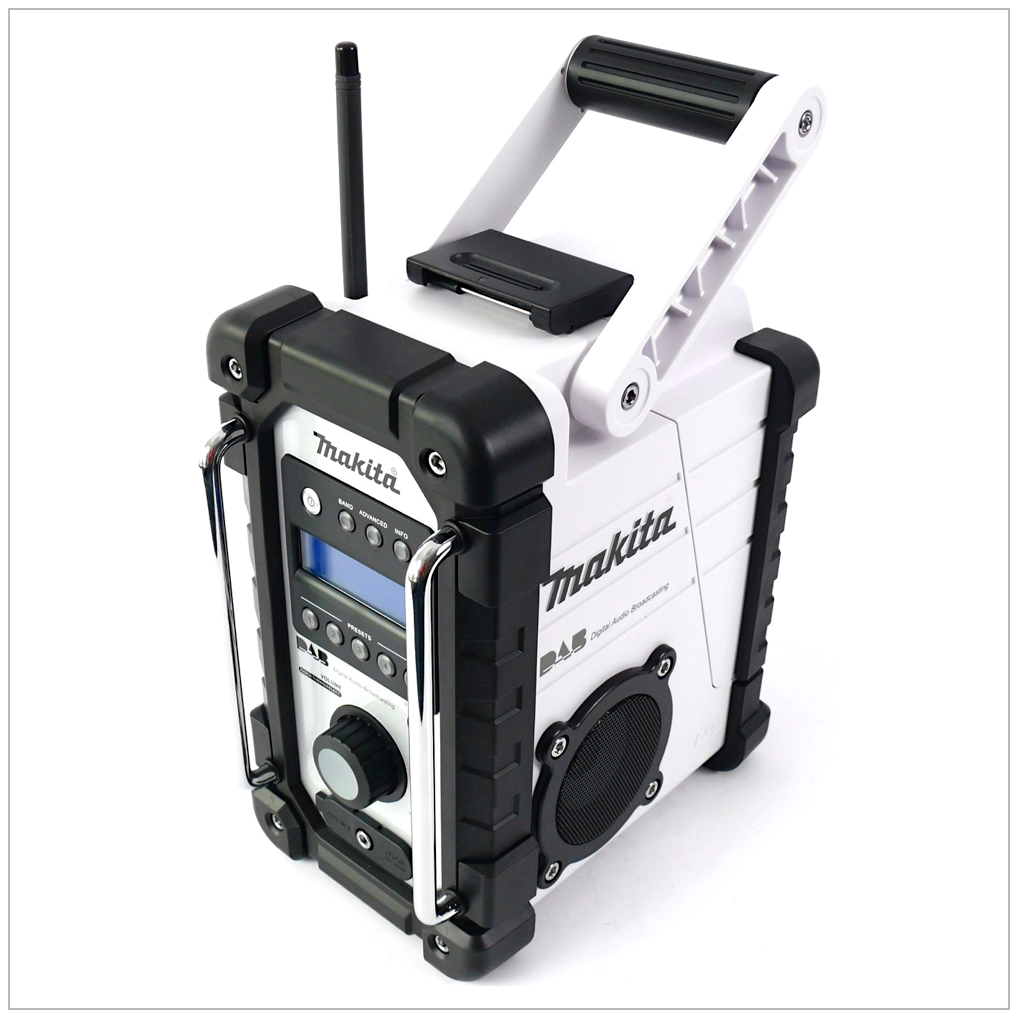 Makita DMR 104 W Akku Baustellenradio 7,2 - 18 V FM AUX DAB weiß Solo - ohne Akku, ohne Ladegerät