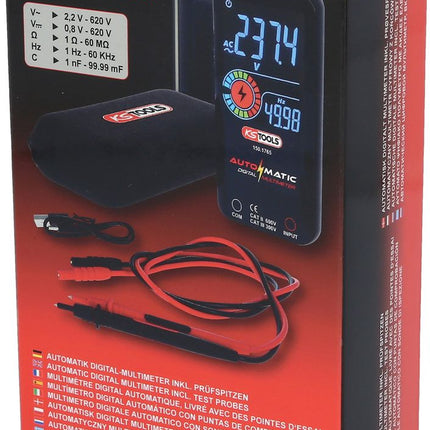 KS TOOLS Automatik Digital-Multimeter inkl. Prüfspitzen  ( 150.1765 ) - Toolbrothers
