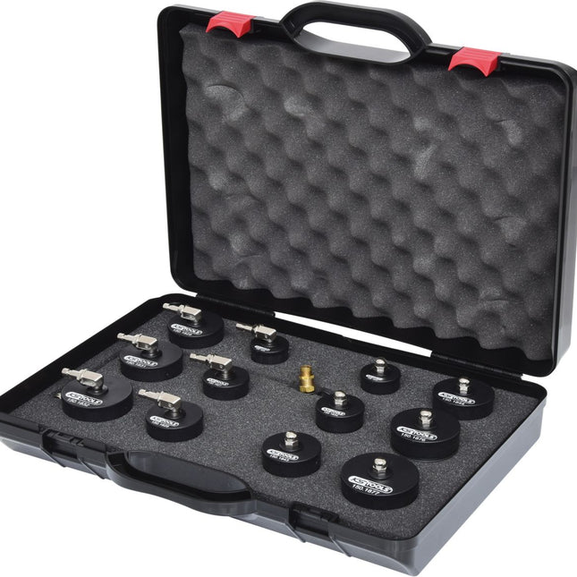 KS TOOLS Turbolader-Bajonett-Ladeluft-System-Prüfkoffer-Satz, 13-tlg ( 150.1825 ) - Toolbrothers