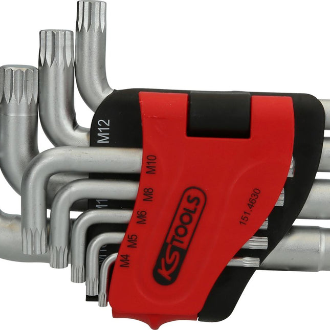 KS TOOLS XZN-Winkelstiftschlüssel-Satz, kurz, 9-tlg ( 151.4630 ) - Toolbrothers