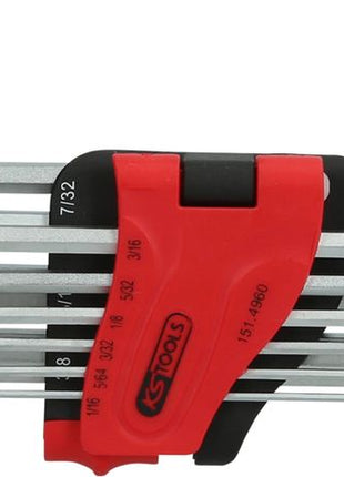 KS TOOLS Innensechskant-Winkelstiftschlüssel-Satz, extra lang, 10-tlg Zoll ( 151.4960 ) - Toolbrothers