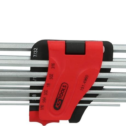 KS TOOLS Innensechskant-Winkelstiftschlüssel-Satz, extra lang, 10-tlg Zoll ( 151.4960 ) - Toolbrothers