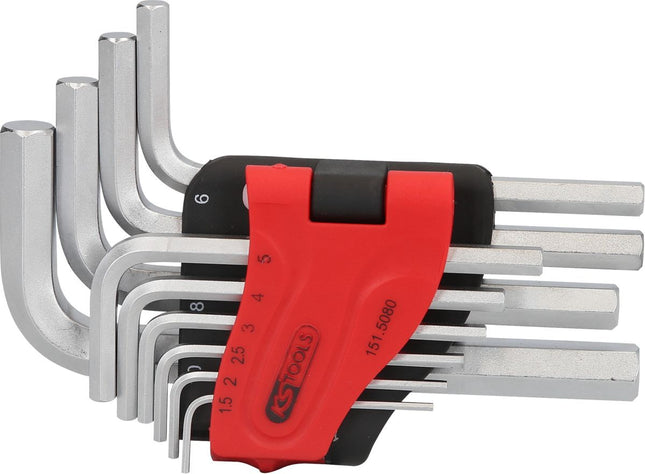 KS TOOLS Serie di chiavi maschio esagonali piegate in supporto a clip,10pz.1,5-10mm ( 151.5080 )
