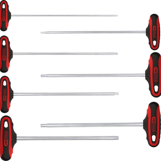 KS TOOLS ERGOTORQUEplus® T-Griff RIBE Winkelstiftschlüssel-Satz, 7-tlg M4-M10 ( 158.5050 ) - Toolbrothers