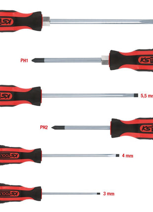 KS TOOLS ERGOTORQUEplus Schraubendreher-Satz, 6-tlg Schlitz, PH ( 159.0010 ) - Toolbrothers