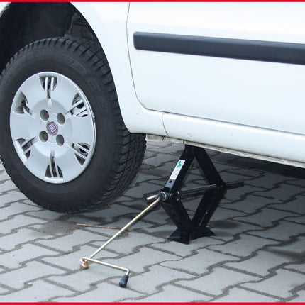 KS TOOLS Scheren-Stahl-Wagenheber mit Kurbel, 1.500 kg  ( 160.0704 ) - Toolbrothers