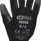 KS TOOLS Mikro-Feinstrickhandschuhe-schwarz, 9, 12 Paar ( 310.0470 ) - Toolbrothers