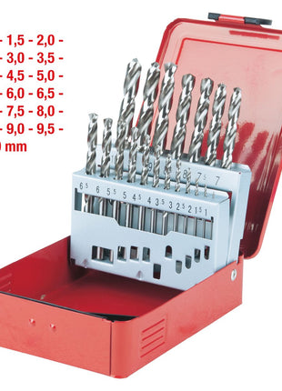 KS TOOLS HSS-G Spiralbohrer-Satz, Stahlblechkassette, 19-tlg 1-10mm ( 330.2610 ) - Toolbrothers