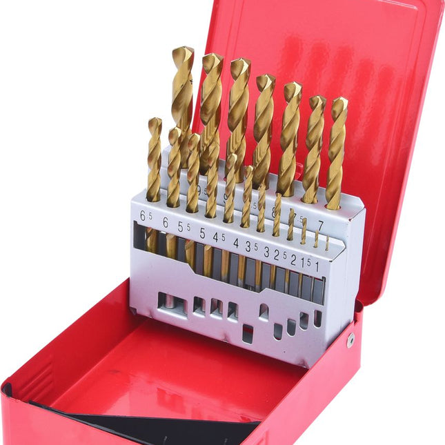 KS TOOLS HSS TiN Spiralbohrer-Satz, Stahlblechkassette 19-tlg 1-10mm ( 330.4610 ) - Toolbrothers