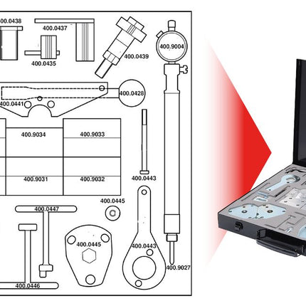 KS TOOLS Motoreinstell-Werkzeug-Satz für Alfa Romeo / Fiat / Lancia, 36-tlg ( 400.0425 )