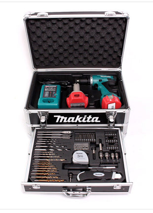 Makita 6271 DWPET 9 - 12 V Ni-MH Akku Bohrschrauber mit 2x 1,3 Ah Akku, Lader im Koffer inkl. 59 tlg. Werkzeugset - Toolbrothers